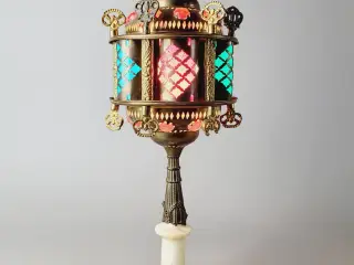 ⭐️· Vintage Bordlampe i Messing med Onyxfod
