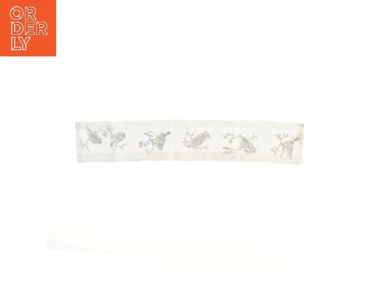 Billede 2 - Broderet fuglemotiv tekstil (str. 82x15 cm)