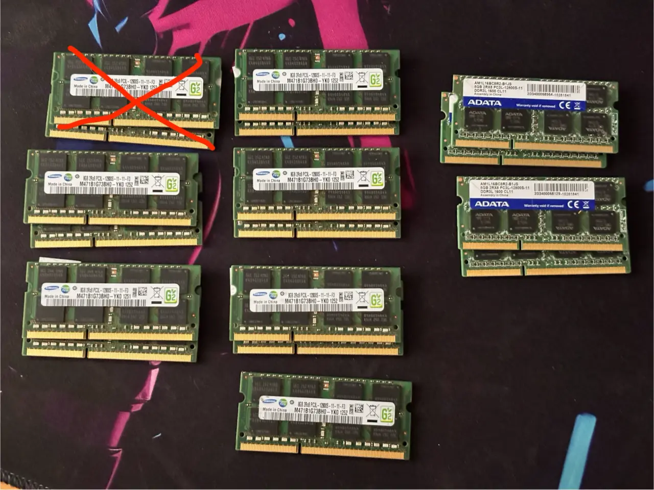 Billede 1 - 15 stk. DDR3 ram Samsung og ADATA 8gb moduler til