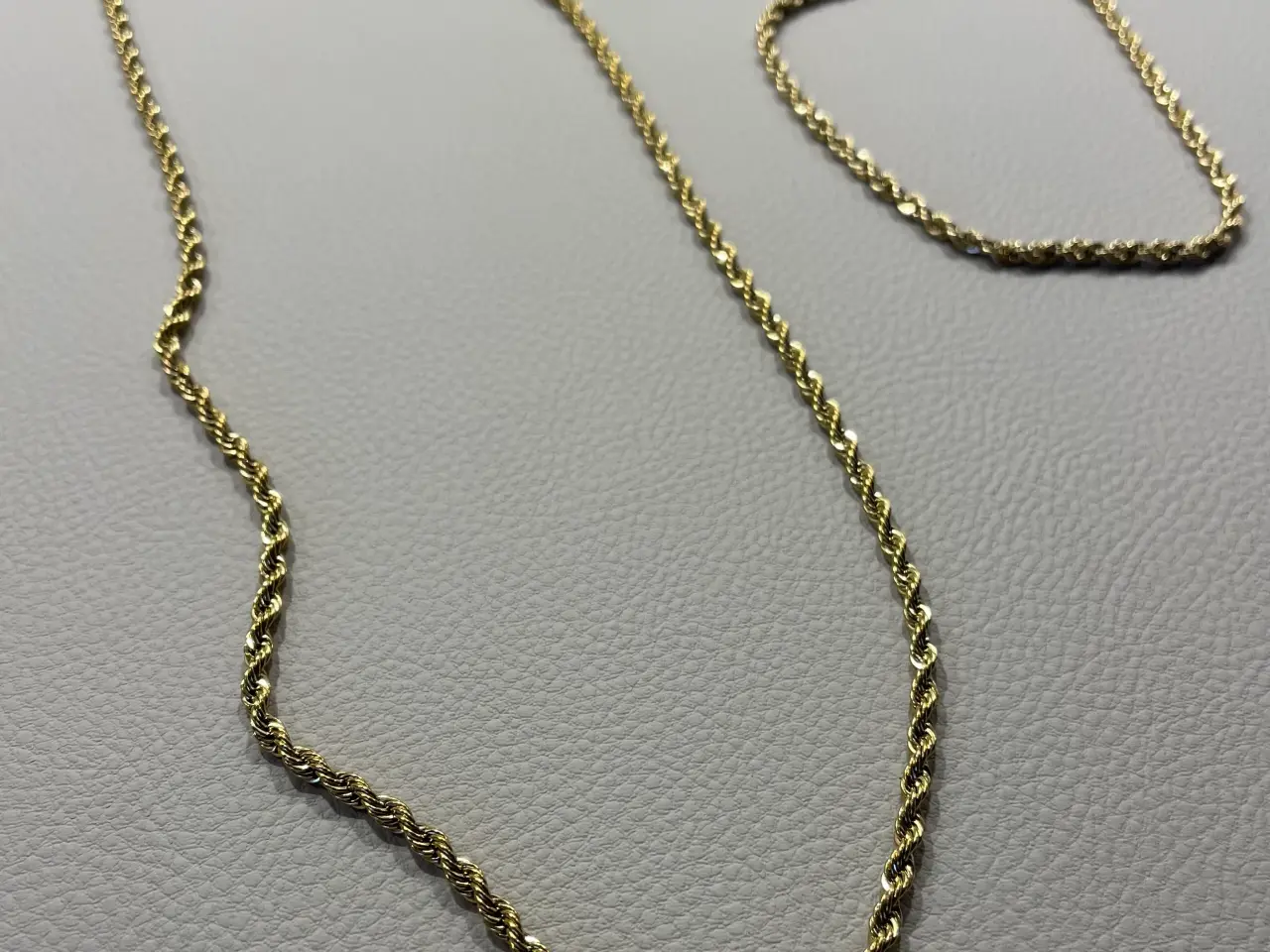 Billede 1 - 2.5mm goldfilled rope chain sæt