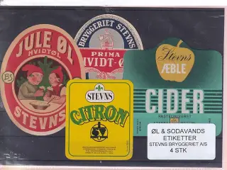 Øl og Sodavands Etiketter - Stevns Bryggeri - 4 Stk.