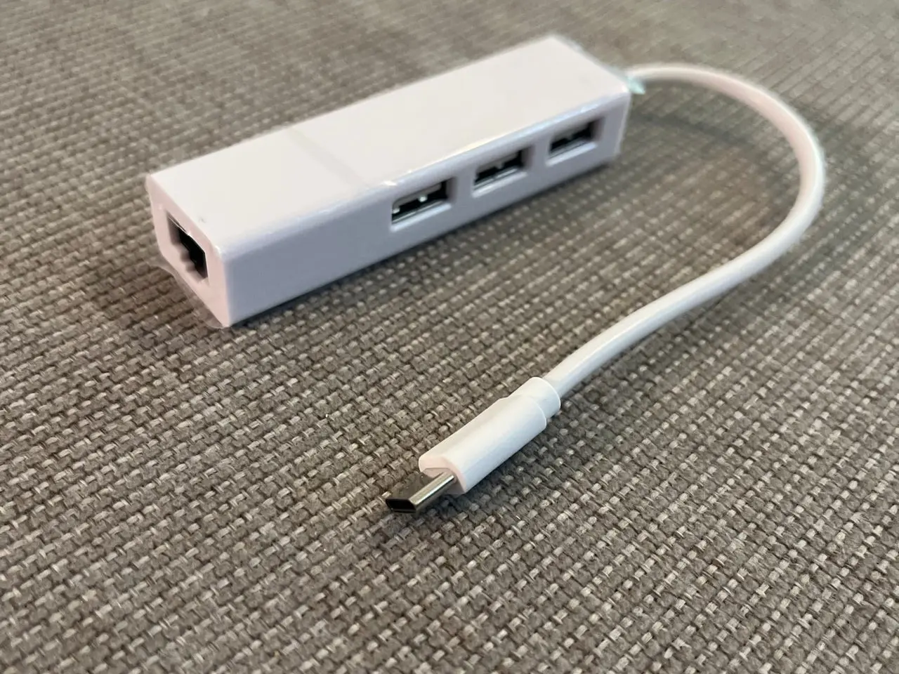 Billede 2 - USB-C hub med 3x USB og netværksport (RJ45), hvid