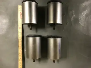 4 stk. Møbelben i børstet aluminium