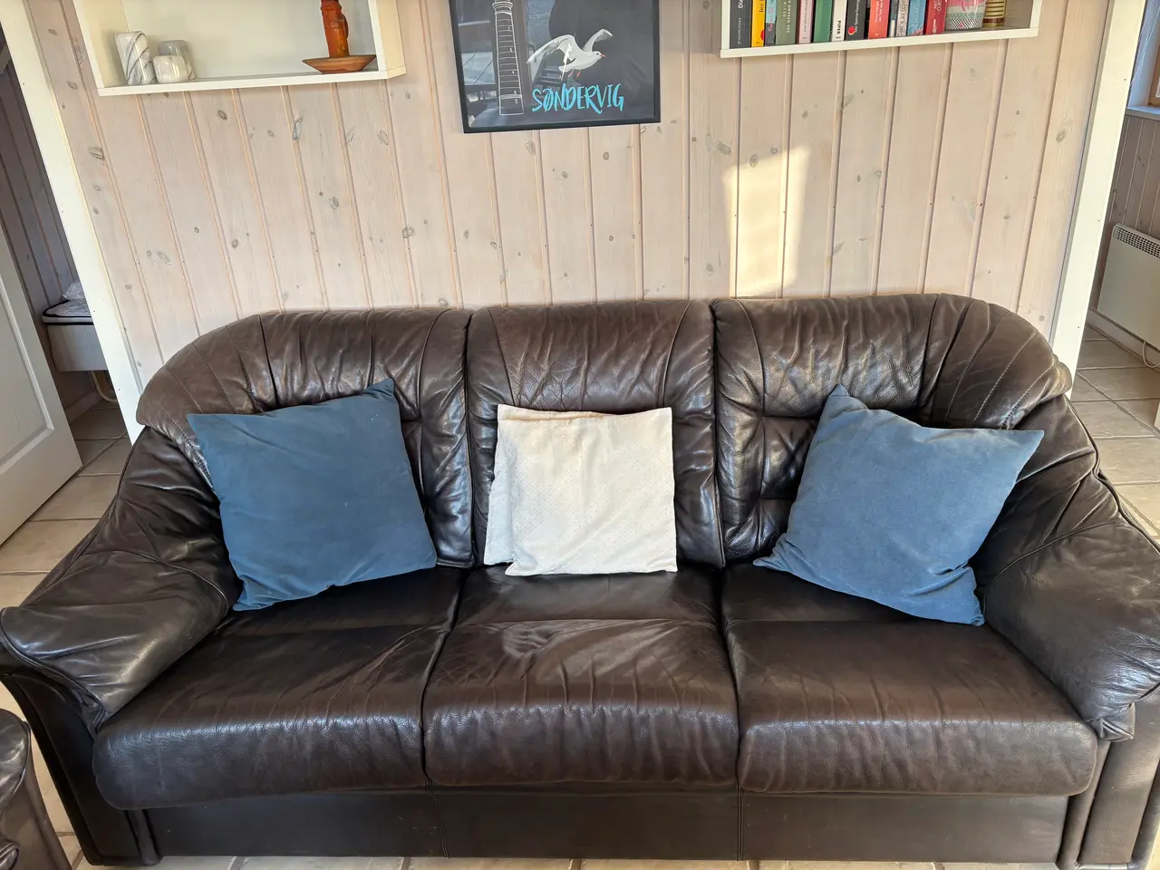 Billede 1 - Lædersofa sort 3+2 personers