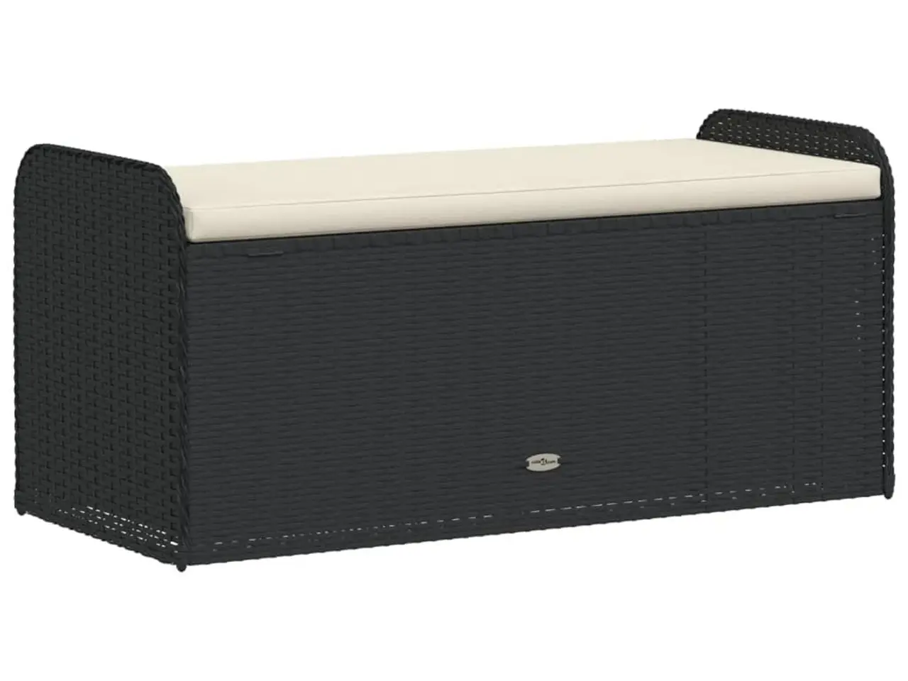 Billede 6 - Opbevaringsbænk med hynde 115×51×52 cm - polyrattan, sort