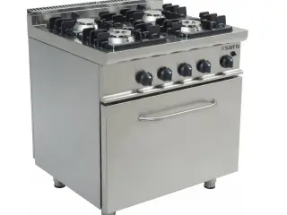 Gaskomfur med 4 Brændere og 120 L Gasovn