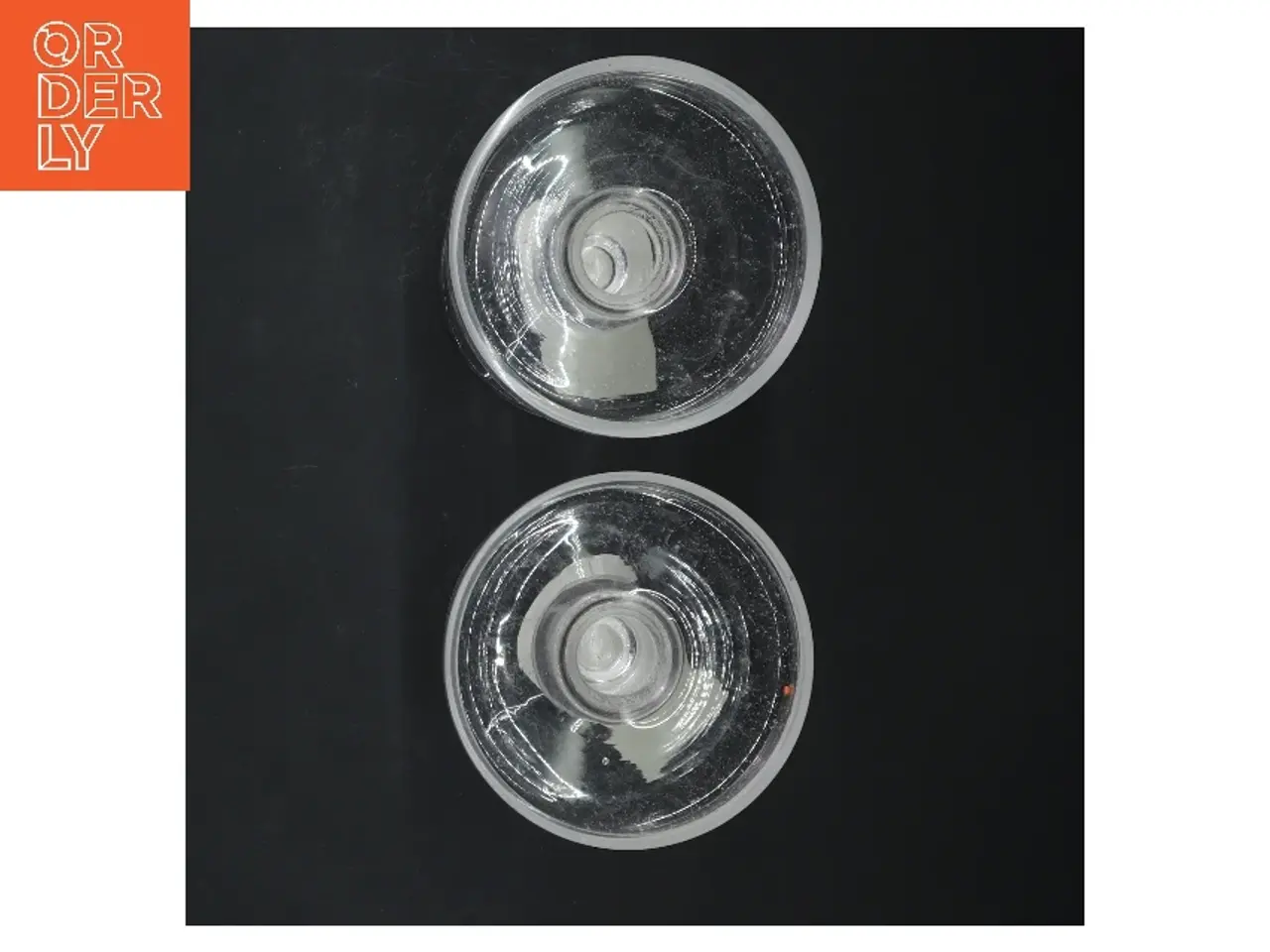 Billede 3 - Glas lysestager, sæt af 2 (str. 2 styk, ø 9,5 cm)