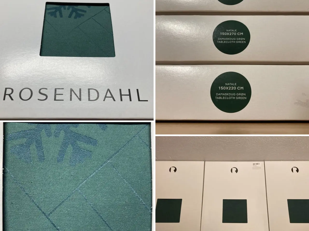 Billede 1 - Rosendahl - 3 stk juleduge🎄- grøn damask - NYE