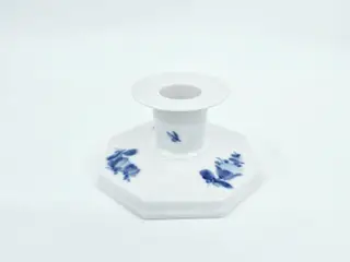 Blå Blomst Kantet Lysestage nr. 10-3334. sortering 2