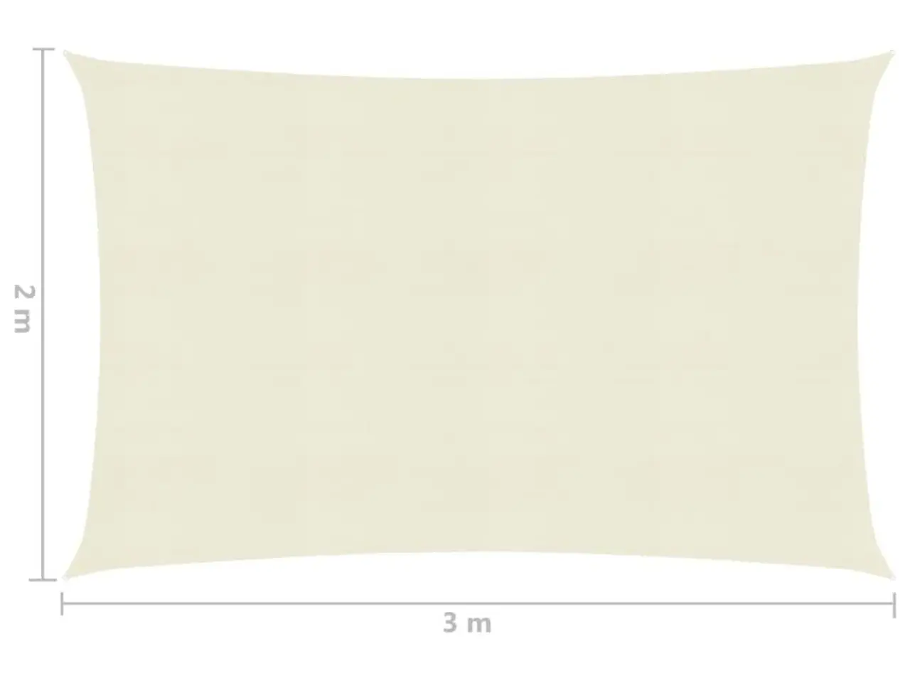 Billede 6 - Solsejl 2x3 m 160 g/m² HDPE cremefarvet