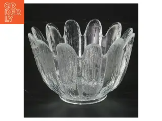 Glasblomst skål (str. Ø 13,5 cm længde 9 cm)