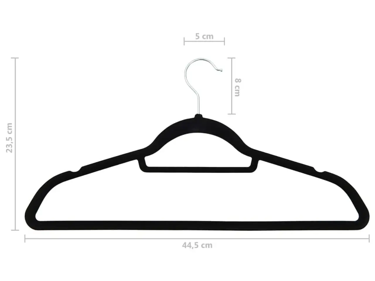 Billede 6 - Skridsikre fløjlsbøjler - 50 stk., sort, 44,5 cm