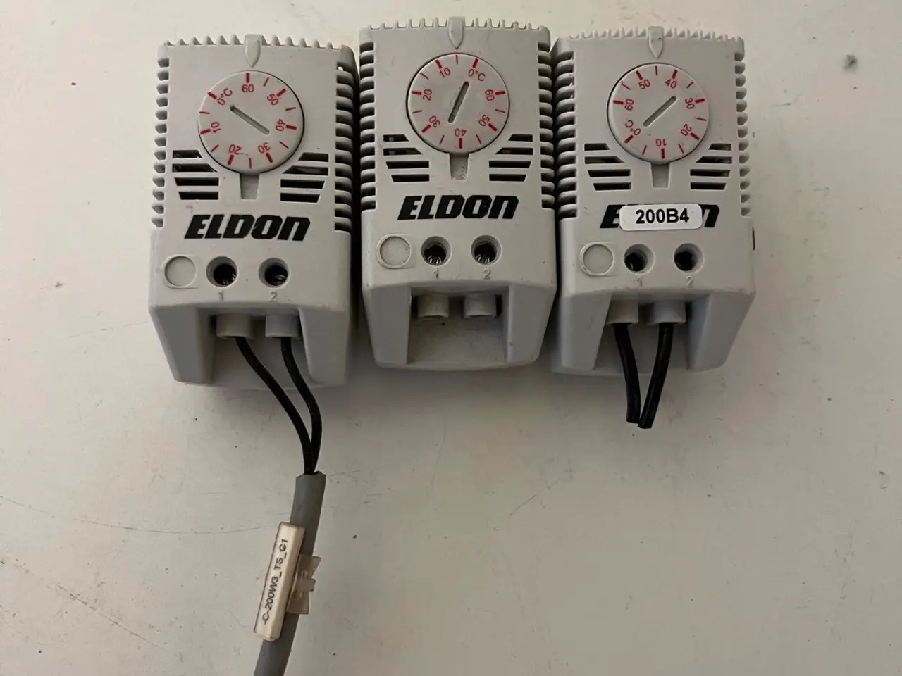 Billede 2 - parti 3x Eldon kabinet Thermostat 0–60°C Cabinet