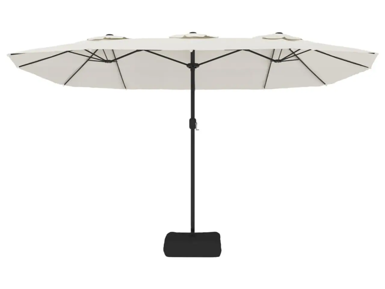 Billede 4 - Parasol m. dobbelt parasoldug 449x265 cm sandhvid