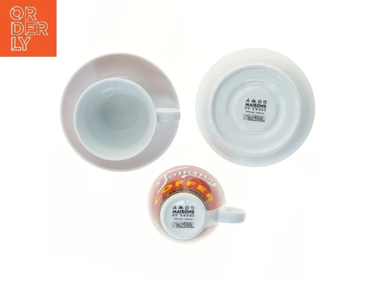 Billede 3 - Kaffekopper med underkopper fra Maisons (str. 2 stk Ø 9 cm længde 14 cm)