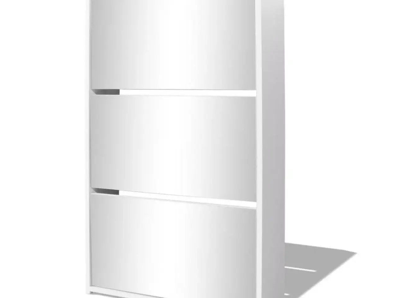 Billede 2 - Skoskab med 3 hylder og spejl 63x17x102,5 cm hvid
