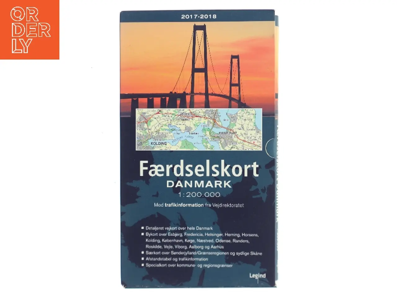 Billede 1 - Færdselskort Danmark 1:200.000 af Ukendt (Bog)