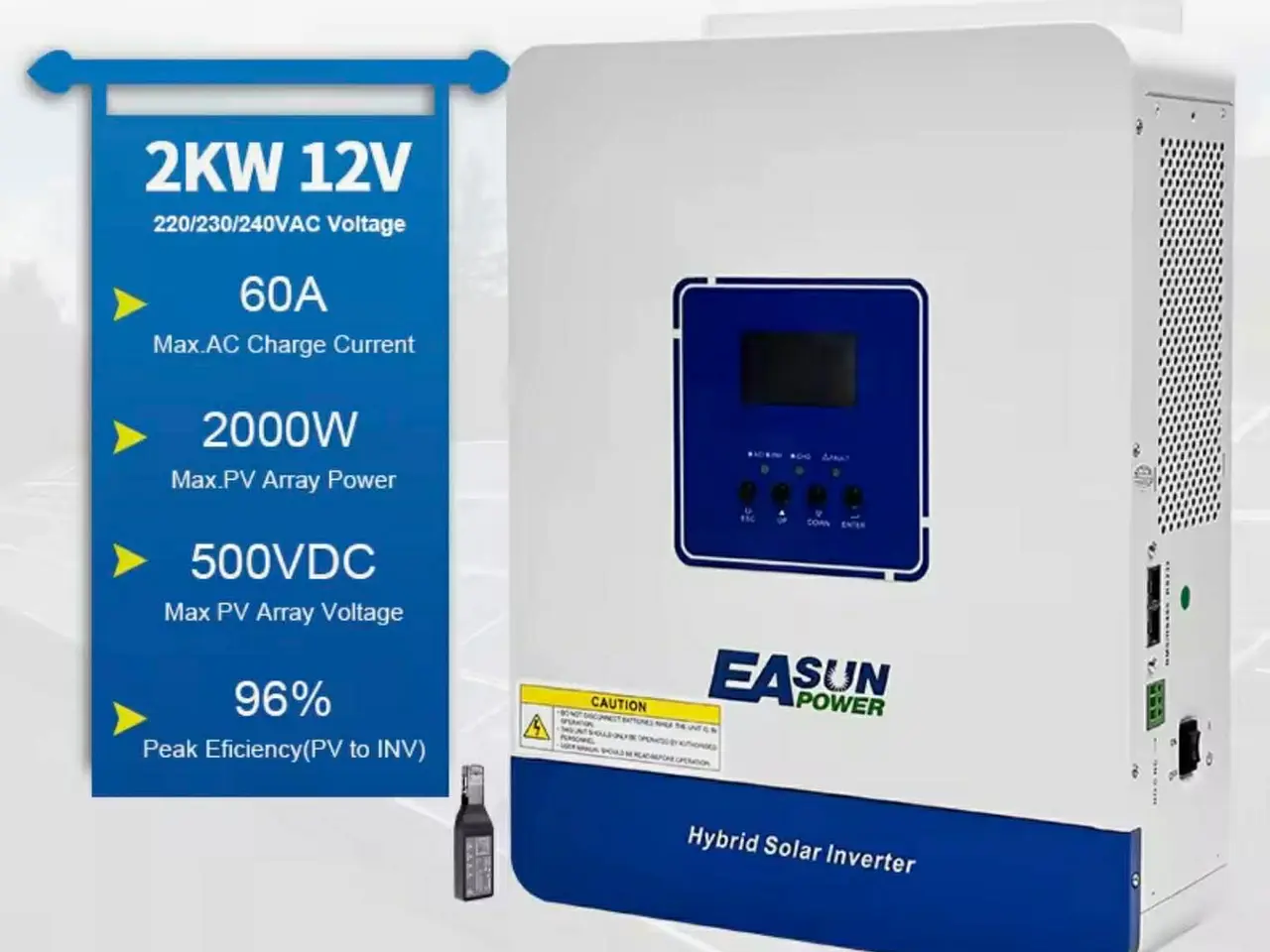 Billede 1 - Mppt inveter 2 Kw hybrid til 12 volt batteri 