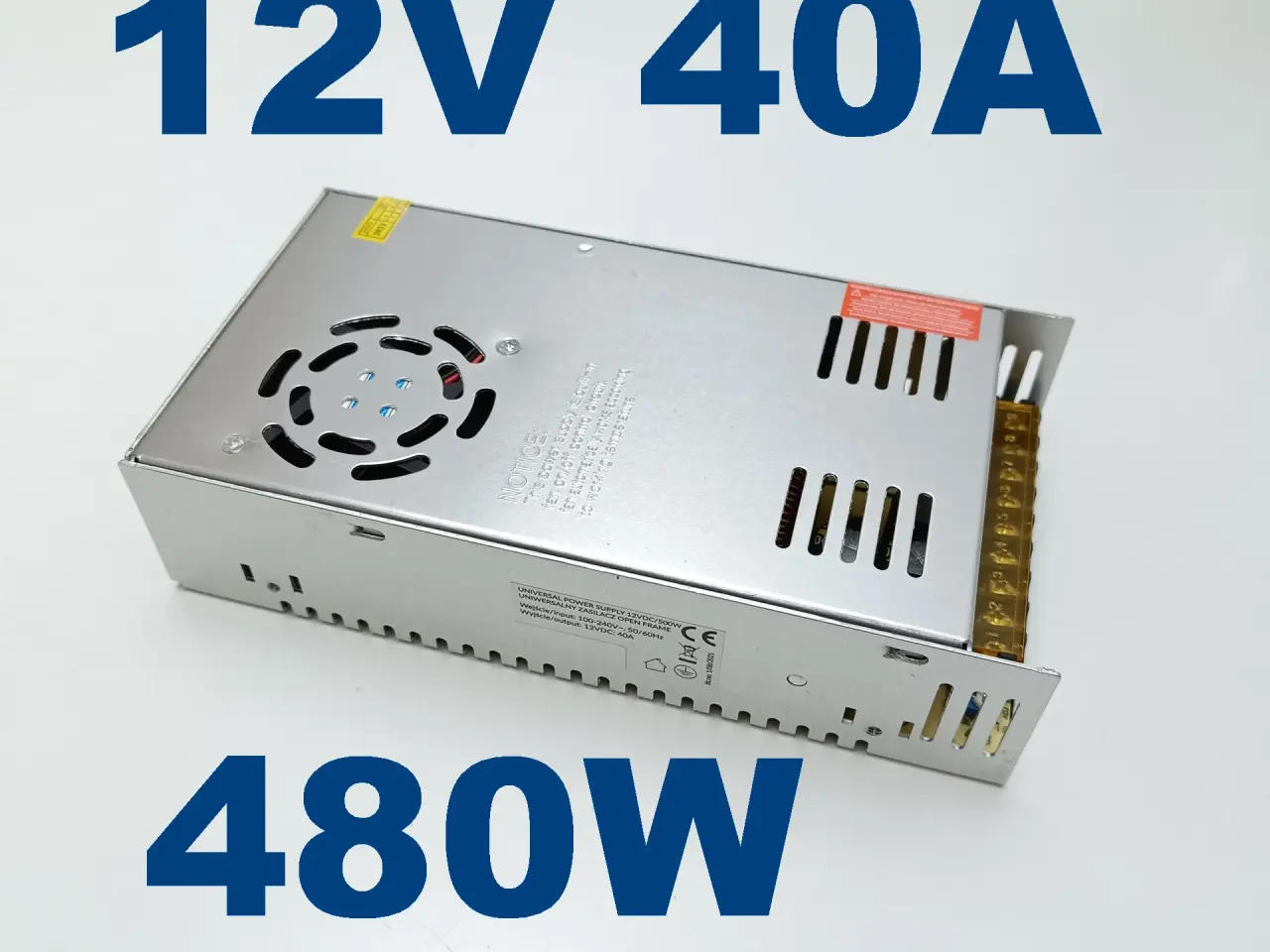 Billede 1 - NY! 12V 40A 480W Modulær Strømforsyning + Blæser