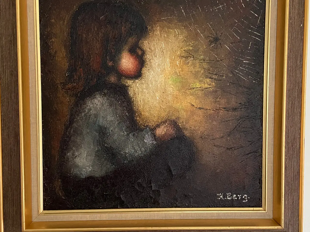 Billede 1 - Maleri, titel Pigen og edderkoppen.