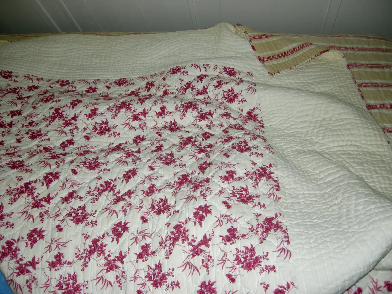 Billede 5 - Sengetæppe 270 x 245 Fransk vintage håndsyet quilt