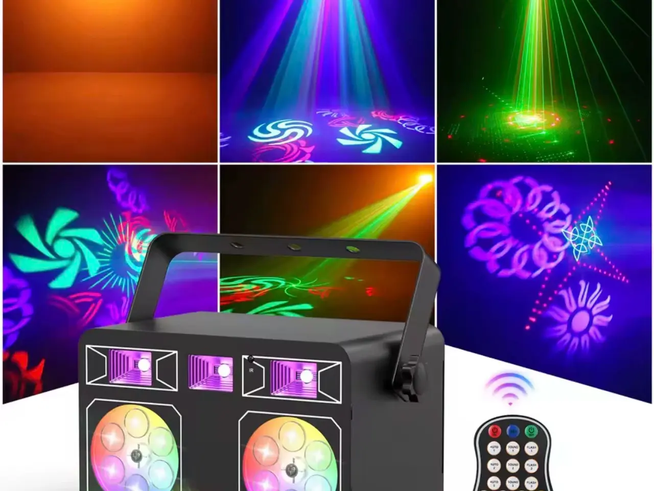 Billede 1 - 4-i-1 kompakt disco lyseffekt