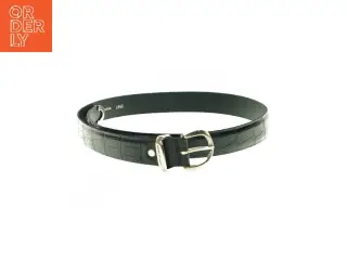 Sort læder bælte med slangeskind fra Pierre Balmain (str. L: 97-97 cm)