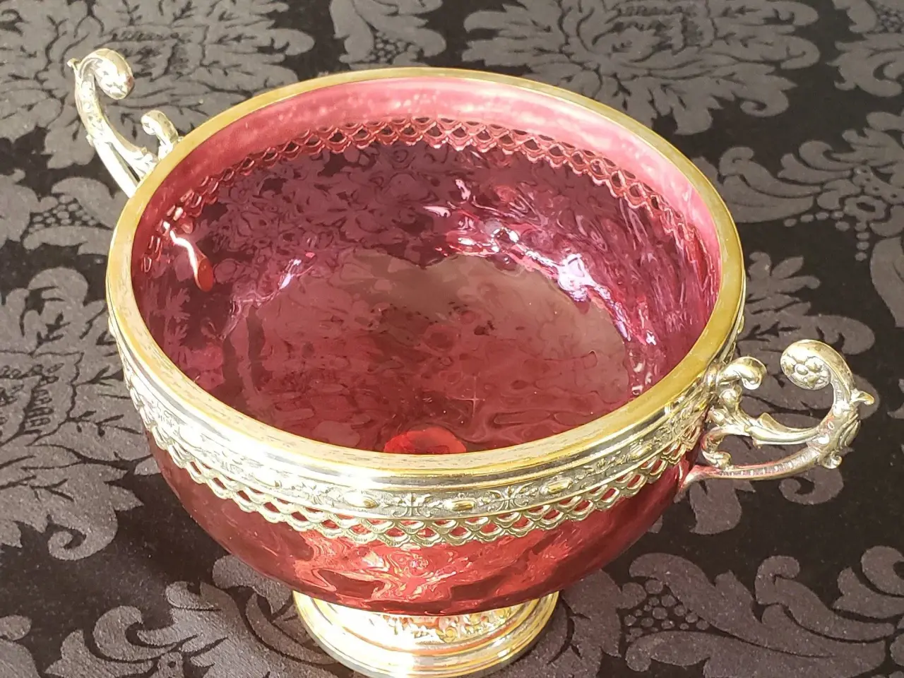Billede 3 - Antik rosa glasskål