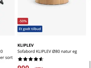 Sofabord og hjørne bor