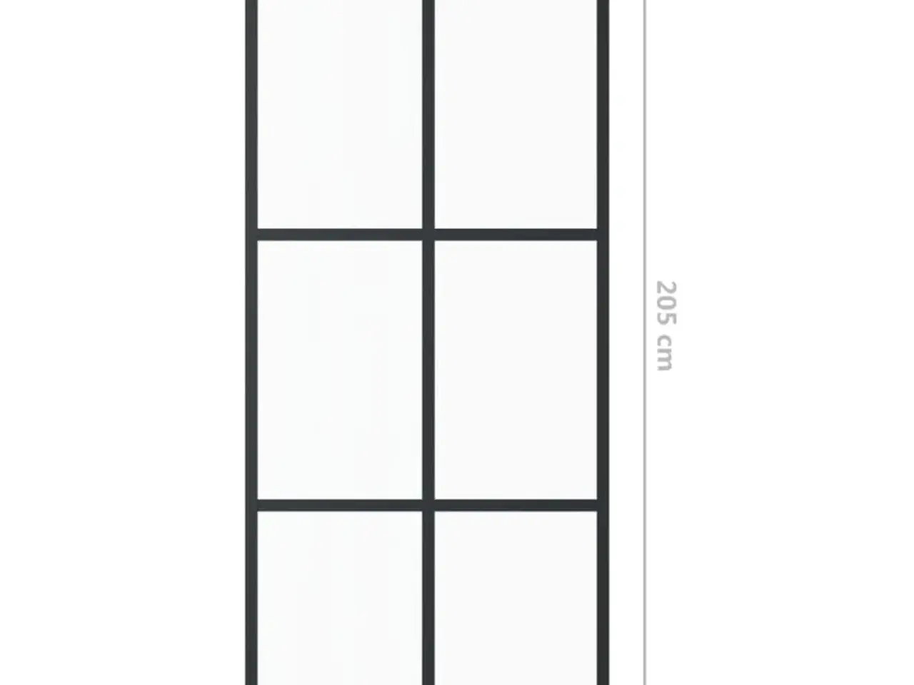 Billede 5 - Skydedør 90x205 cm sikkerhedsglas og aluminium sort