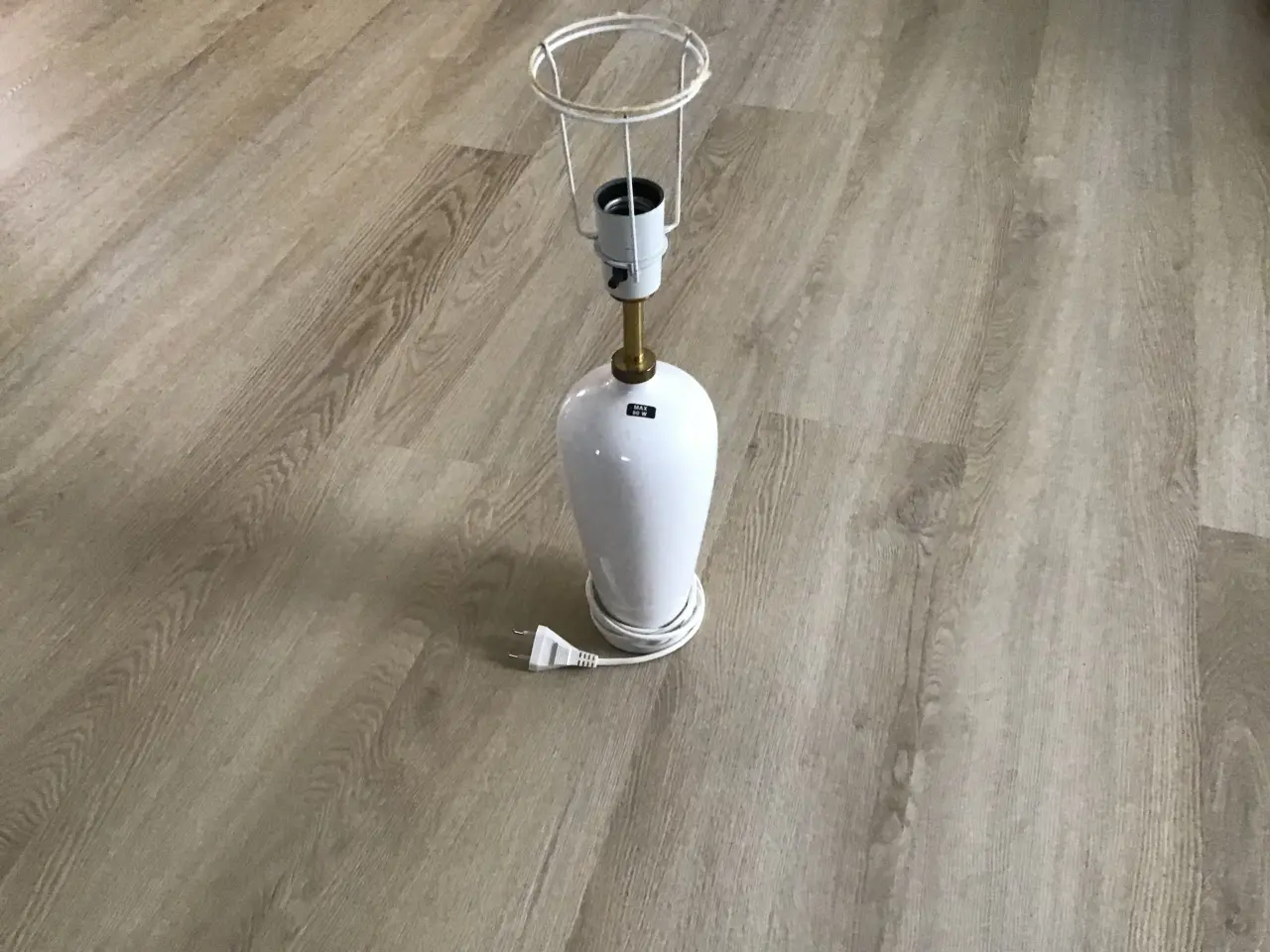 Billede 1 - Bordlampe hvid porcelæn