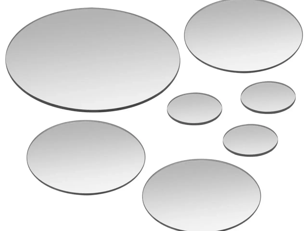 Billede 4 - Vægspejlssæt i 7 dele rundt glas