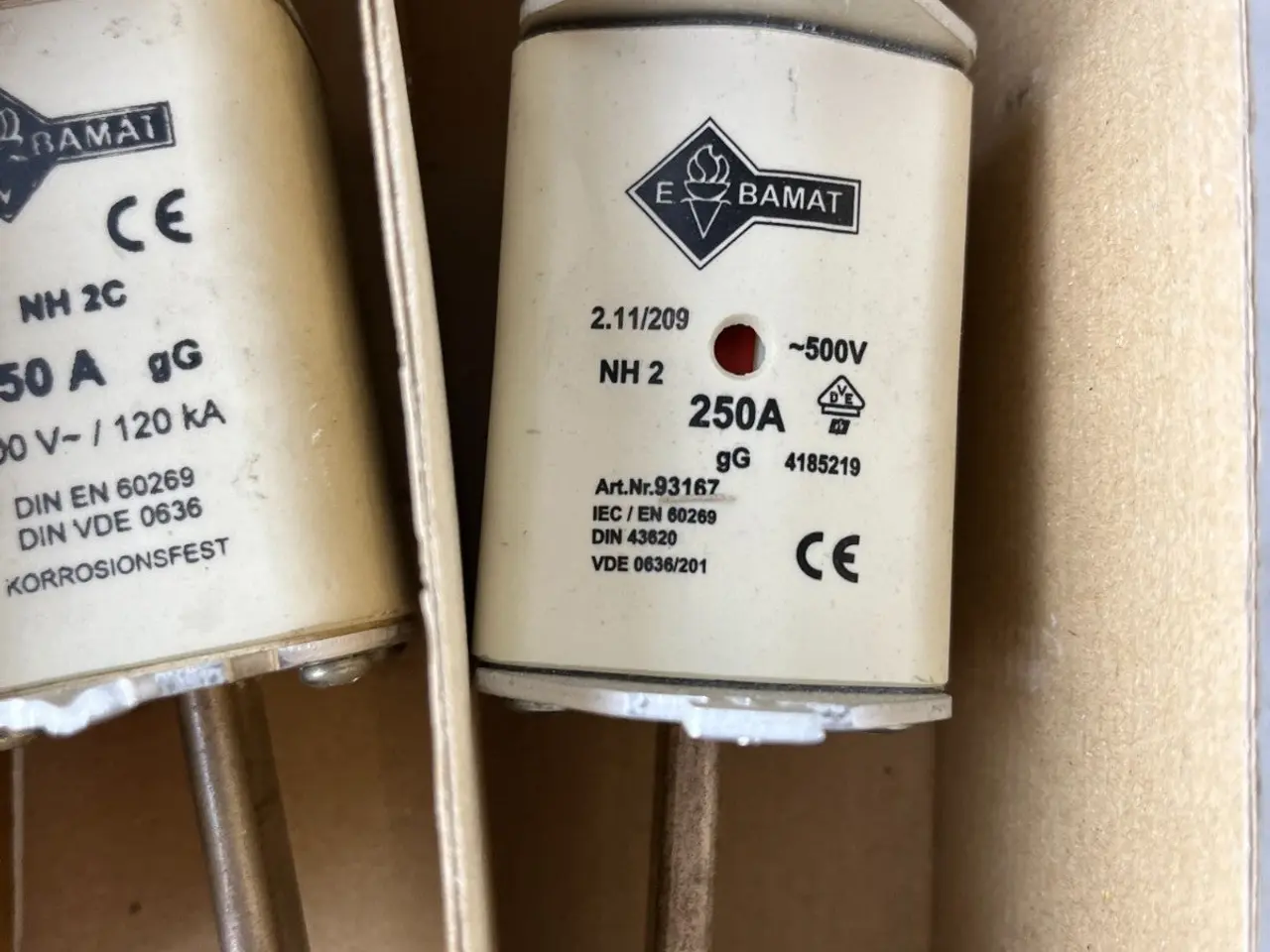 Billede 8 - BAMAT NH2C 250A 500V gG NH-sikringer DIN EN60269 3