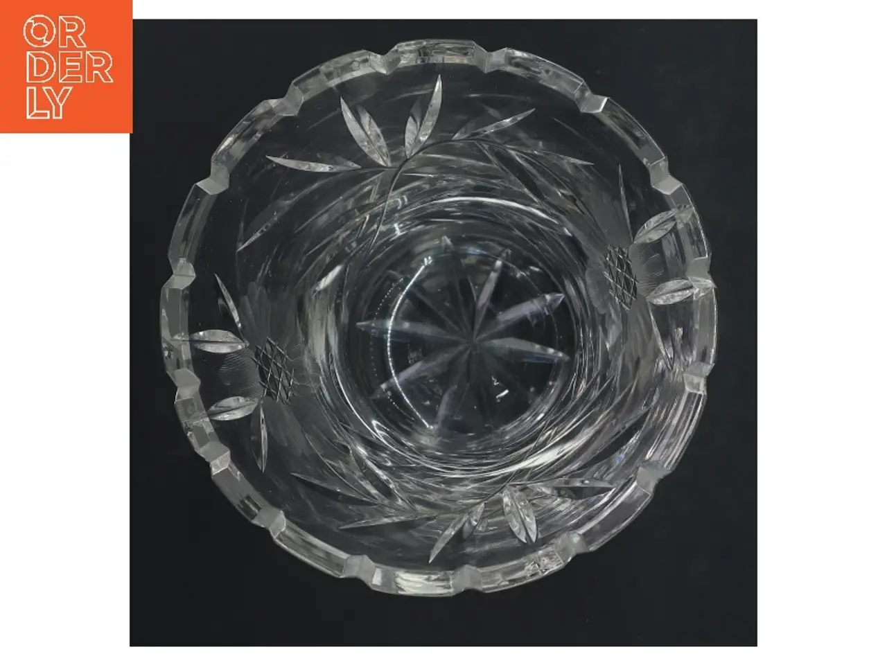 Billede 2 - Dekoreret glasvase (str. Ø 13 cm længde 16,5 cm)