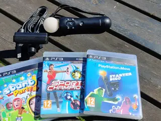 Sony PS3 Move sæt med 3 spil.