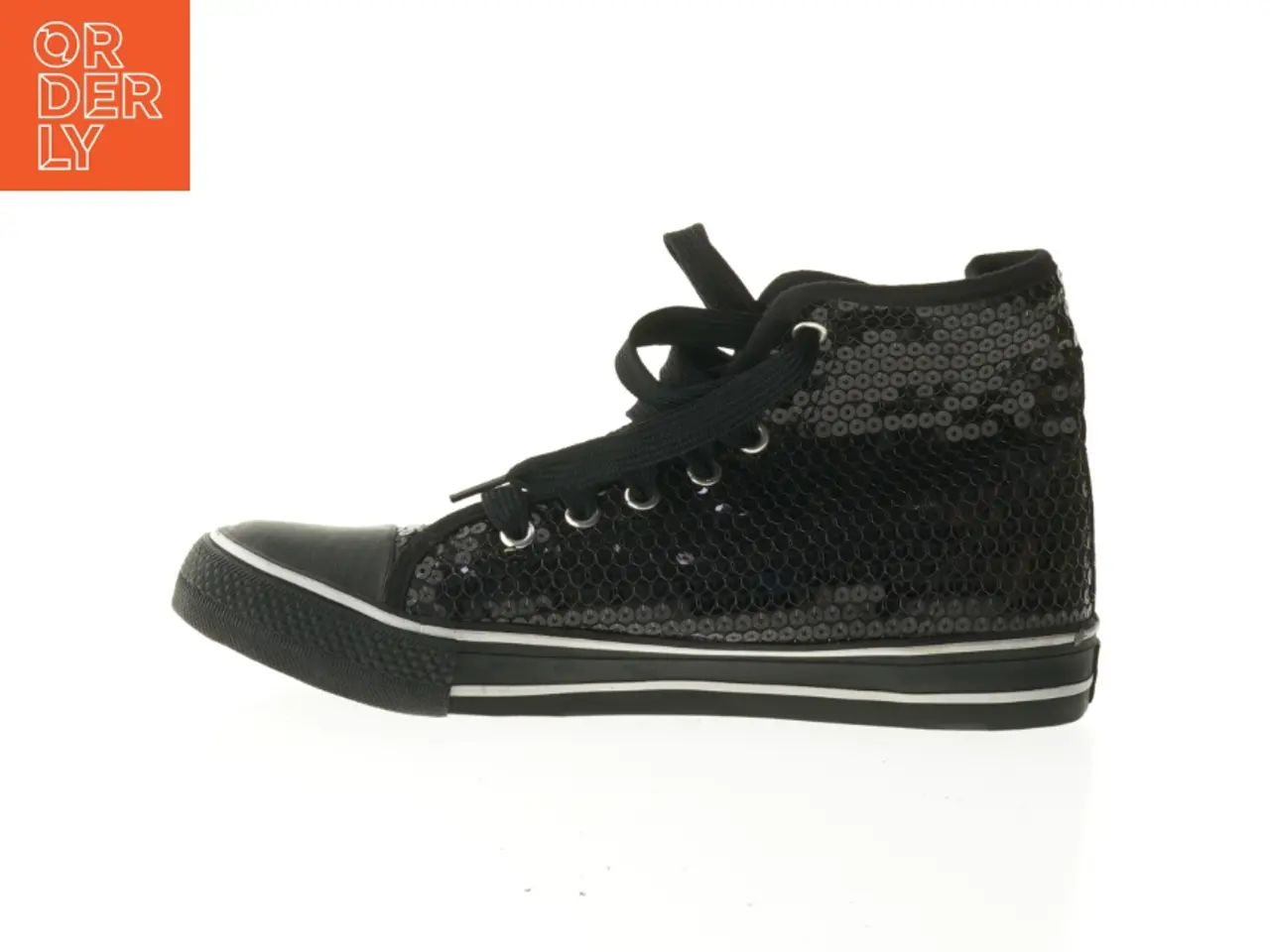 Billede 1 - Sorte lave sneakers med palietter fra Cix (str. 40)