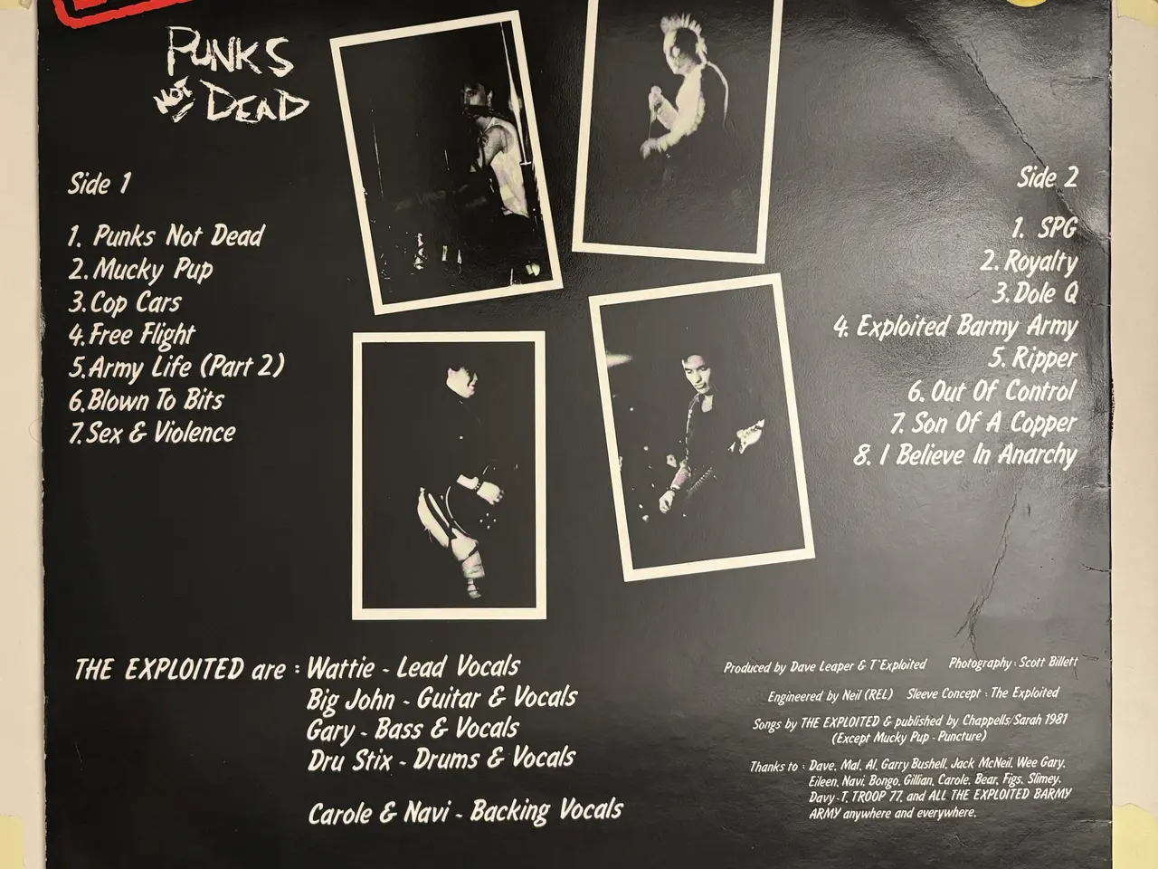 Billede 2 - The Exploited – Punks Not Dead LP Hardcore Punk