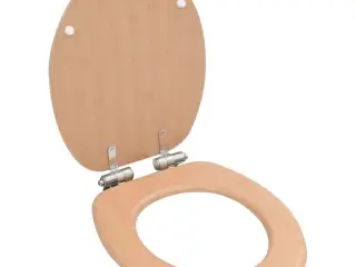 Toiletsæde med soft close-låg MDF bambusdesign