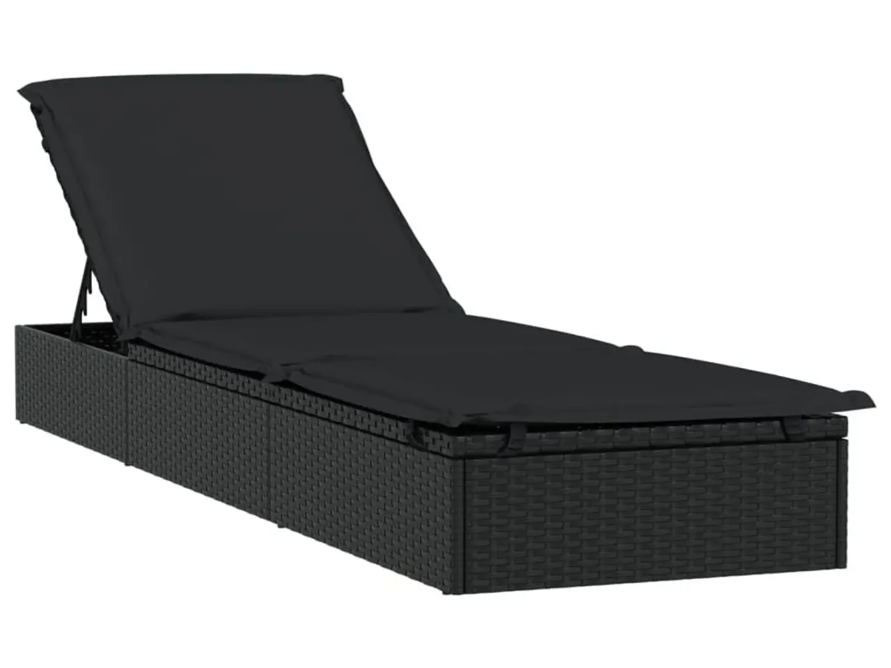Billede 3 - Liggestol med bord i polyrattan - sort