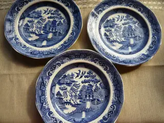 Antik Blue Willow fra Fell & Co - flad tallerken