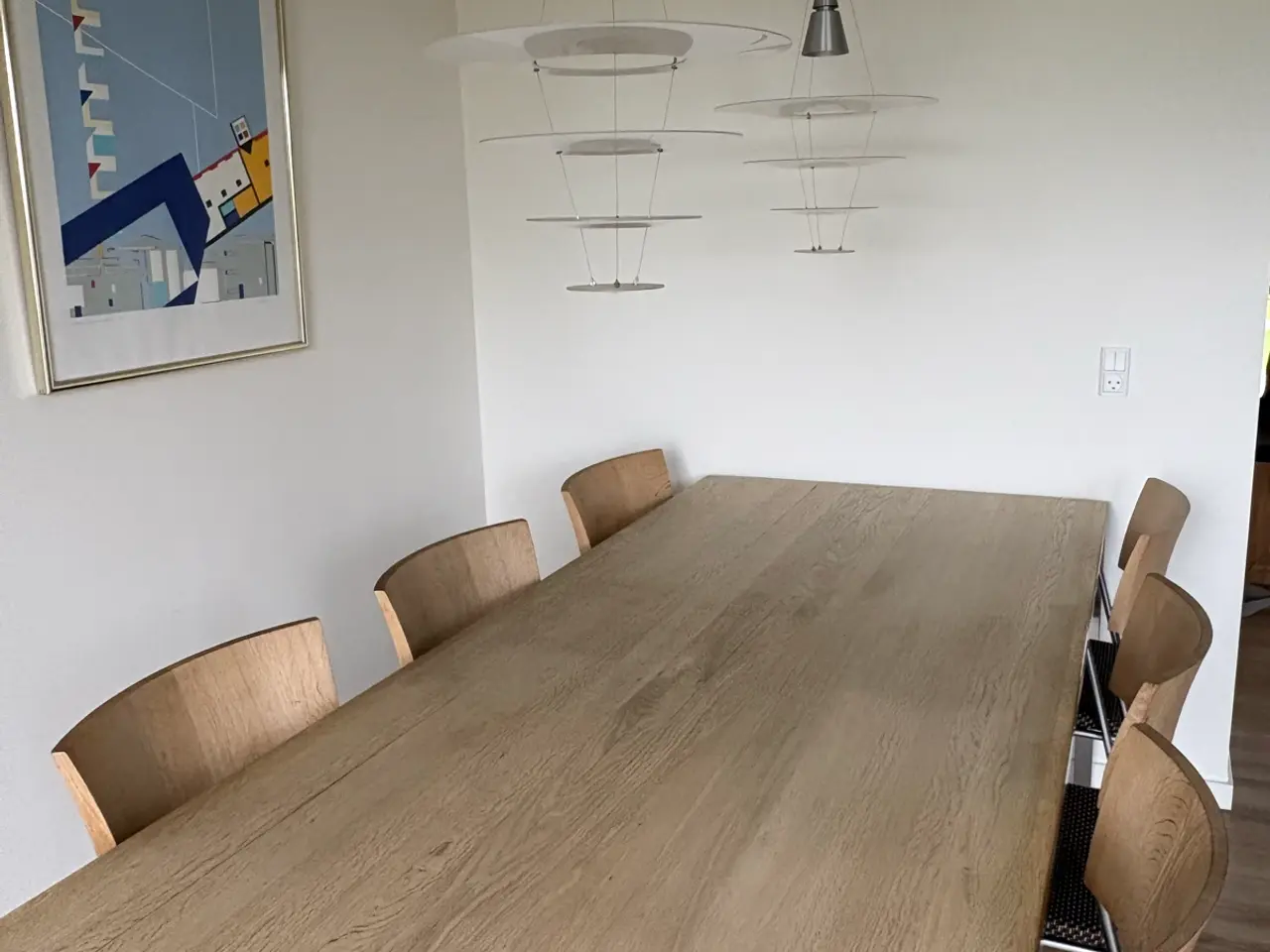 Billede 2 - Spisebord i eg med 6 stole