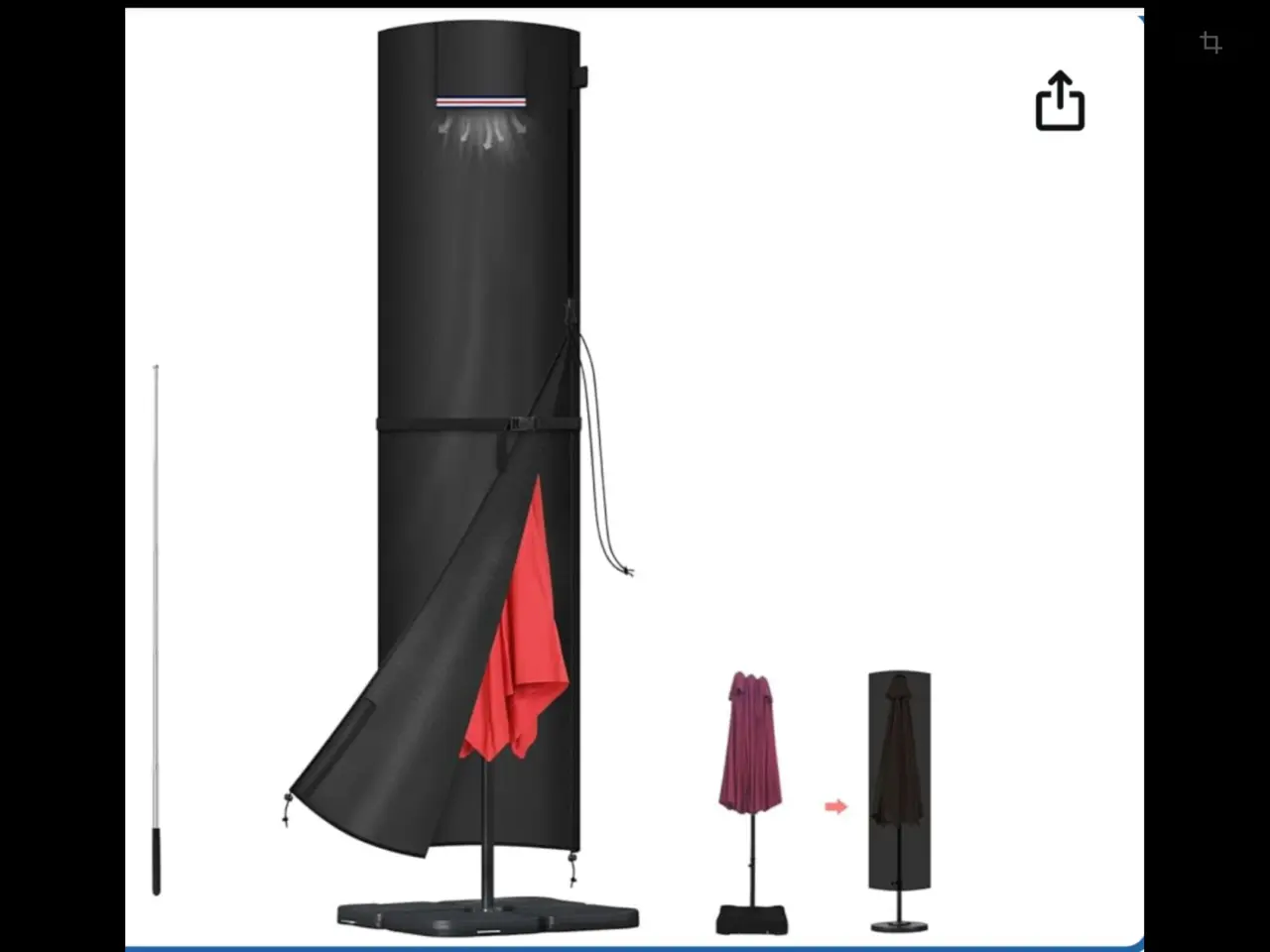 Billede 1 - Sort Luxus cover til haveparasol 