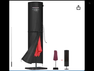 Sort Luxus cover til haveparasol