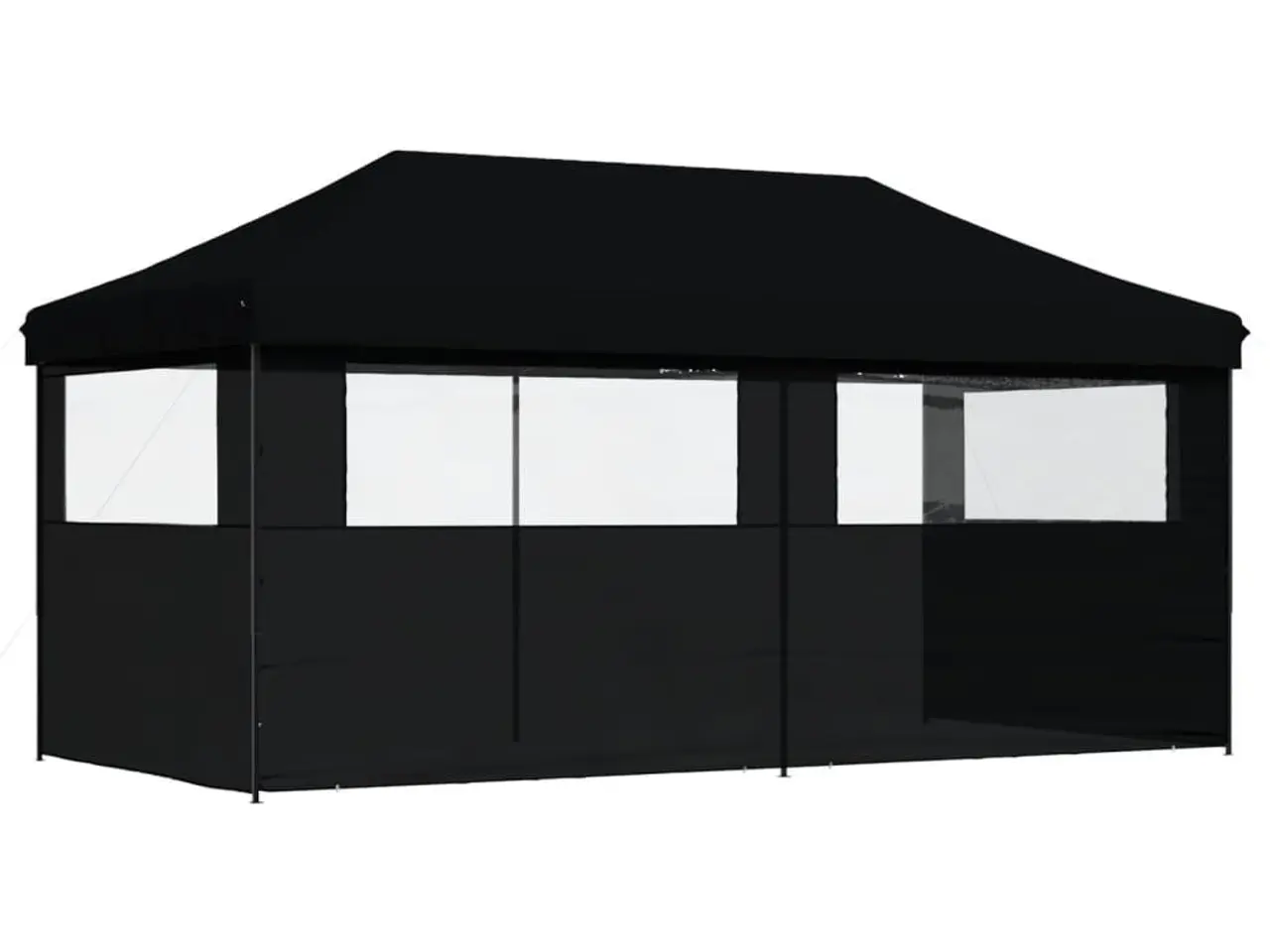 Billede 5 - Foldbart pop-up festtelt med 3 sidevægge - sort, 580 × 292 cm