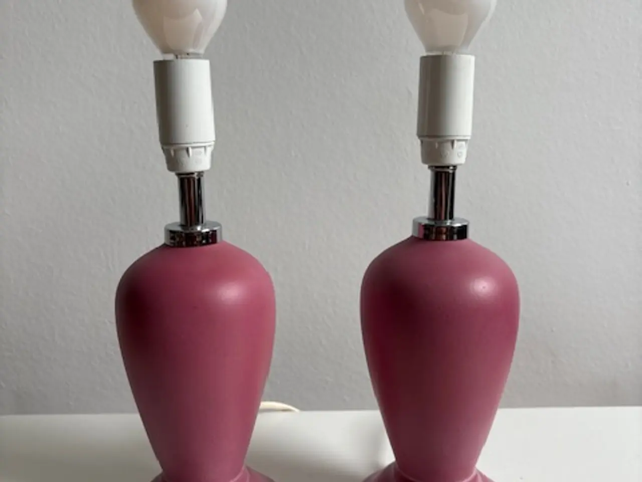 Billede 4 - Dansk Odreco porcelæns bordlampe sæt i rosa