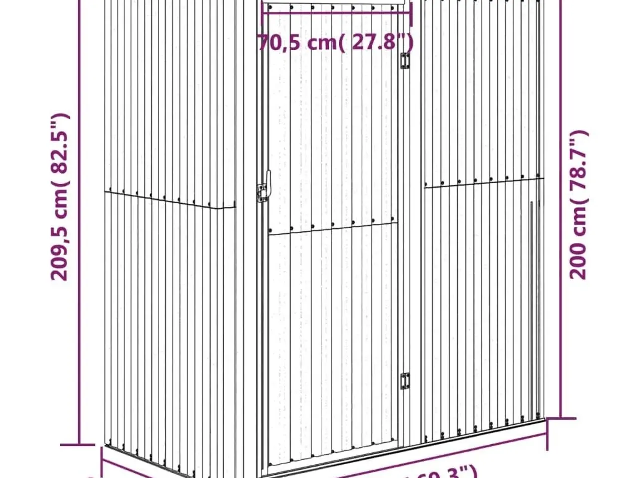 Billede 7 - Haveskur 180,5x97x209,5 galvaniseret stål antracitgrå