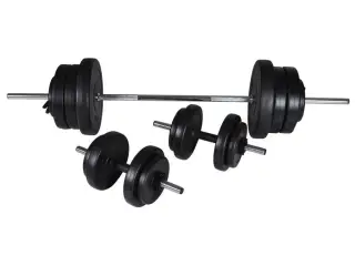 Vægtstang + 2 håndvægte 60,5 kg