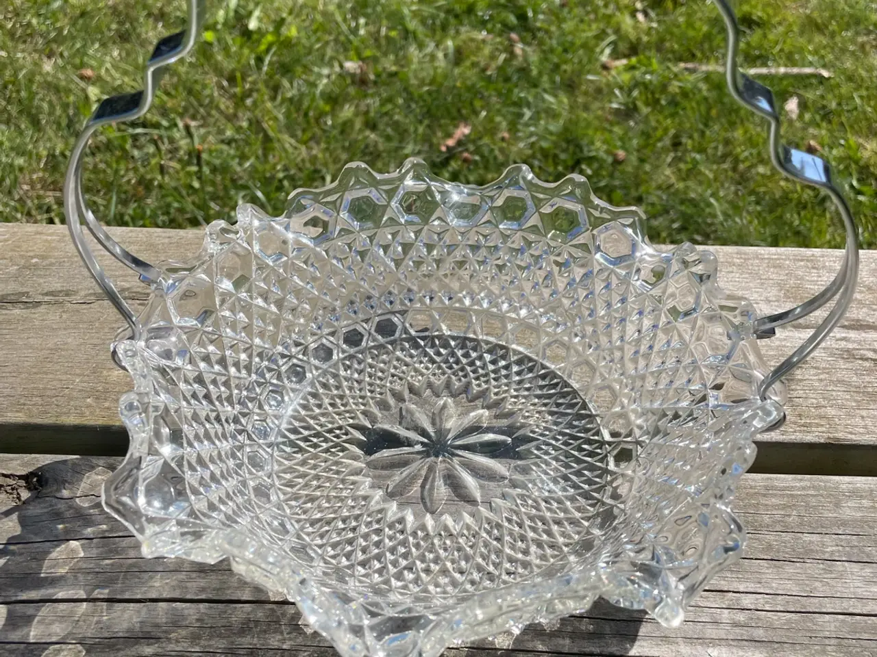 Billede 1 - Glasskål med metalhank