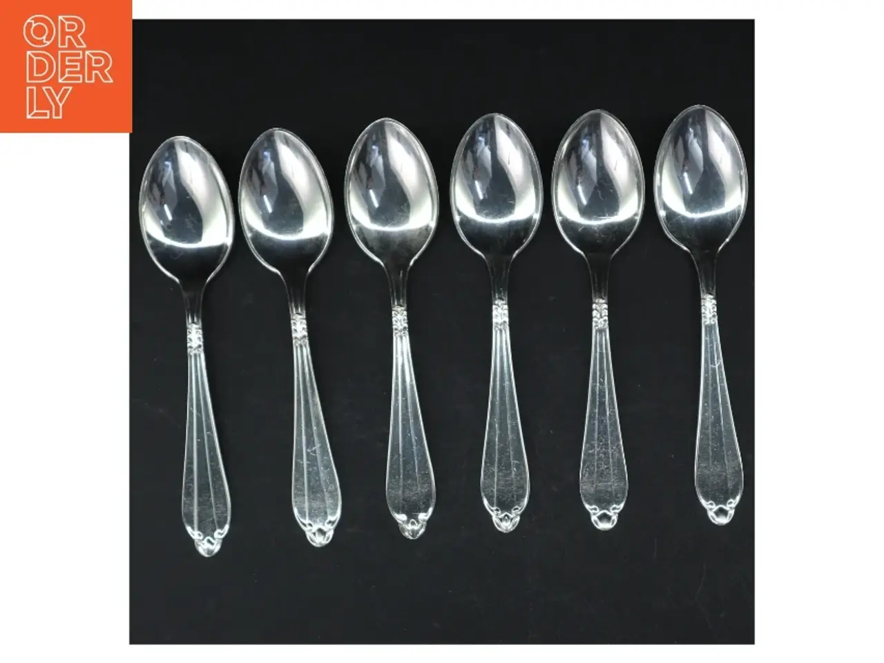 Billede 1 - 6 dessertskeer, 2-tårnet sølvplet (str. 18 cm)
