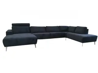 Hjort Knudsen Copenhagen U-sofa venstrevendt Velour midnight blue